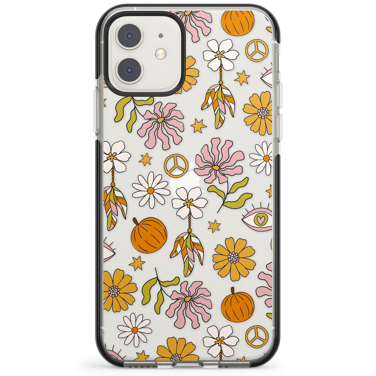 Retro Boho Fall Floral Impact Phone Case for iPhone 11, iphone 12