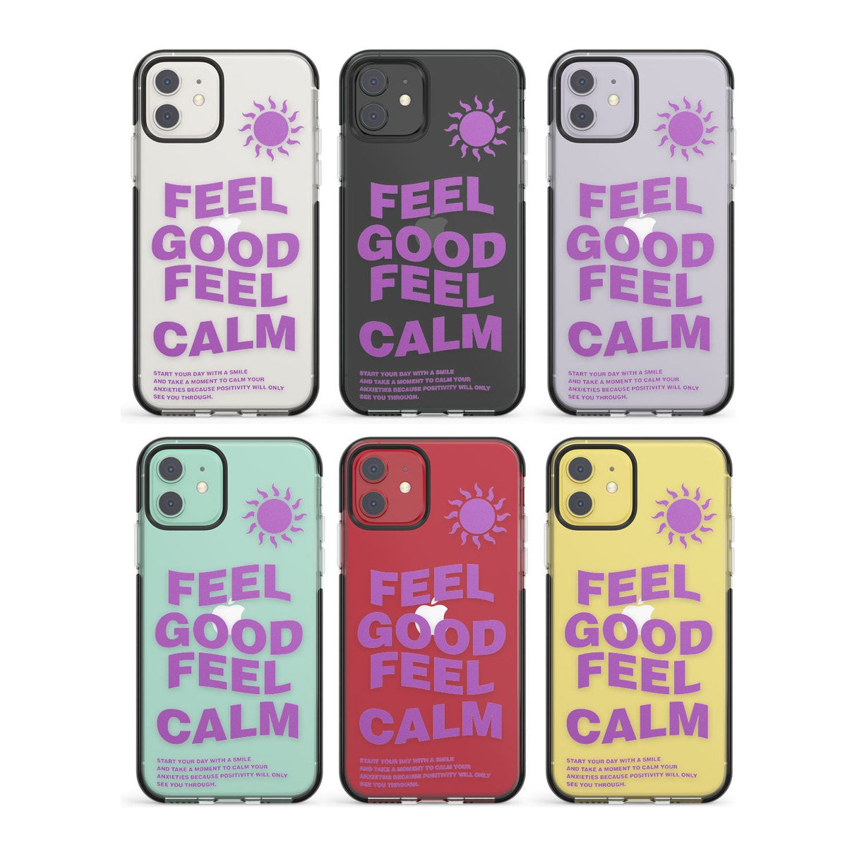 Feel Good Feel Calm (Green) Impact Phone Case for iPhone 11, iphone 12