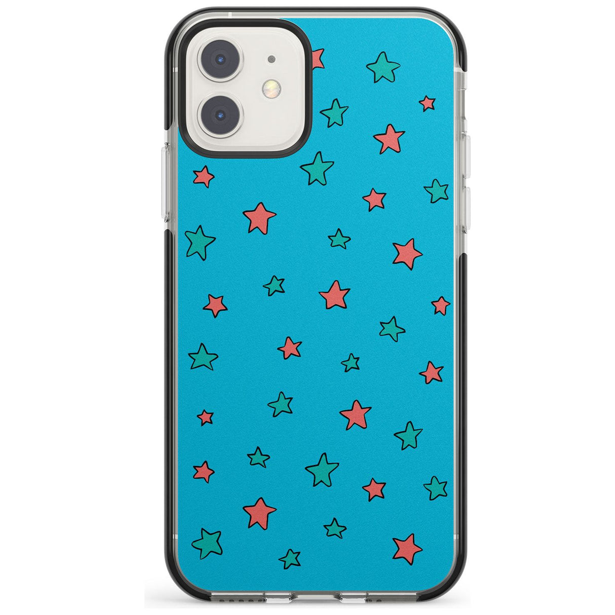 Blue Heartstopper Stars Pattern Impact Phone Case for iPhone 11, iphone 12