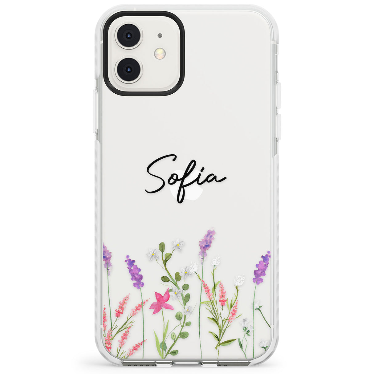 Personalised Lavender Wildflowers Impact Phone Case for iPhone 11, iphone 12