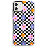 Checkered Blossom Impact Phone Case for iPhone 11, iphone 12