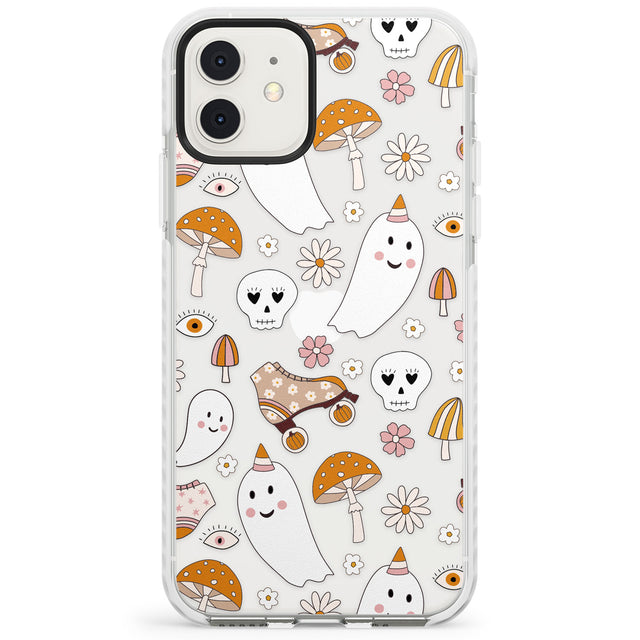 Cute Ghost and Skulls Pattern Impact Phone Case for iPhone 11, iphone 12