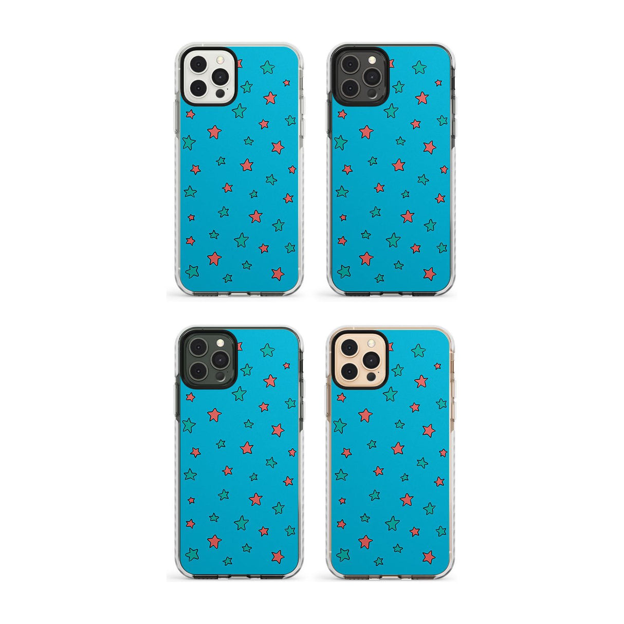 Blue Heartstopper Stars Pattern Impact Phone Case for iPhone 11, iphone 12