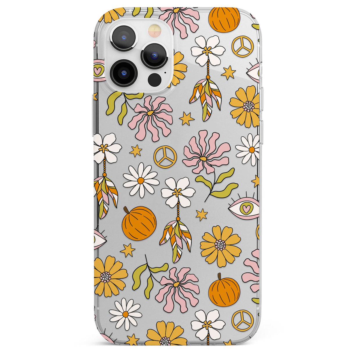 Retro Boho Fall Floral Phone Case for iPhone 12 Pro