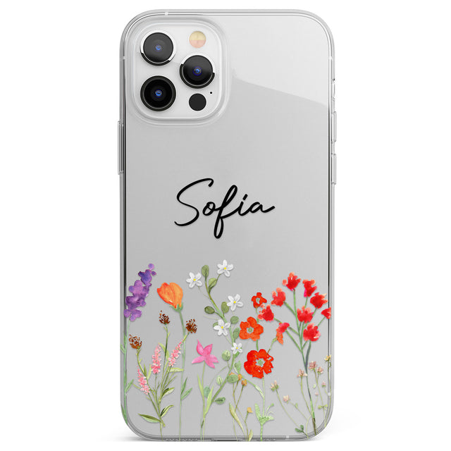 Personalised Spring Wildflowers Phone Case for iPhone 12 Pro