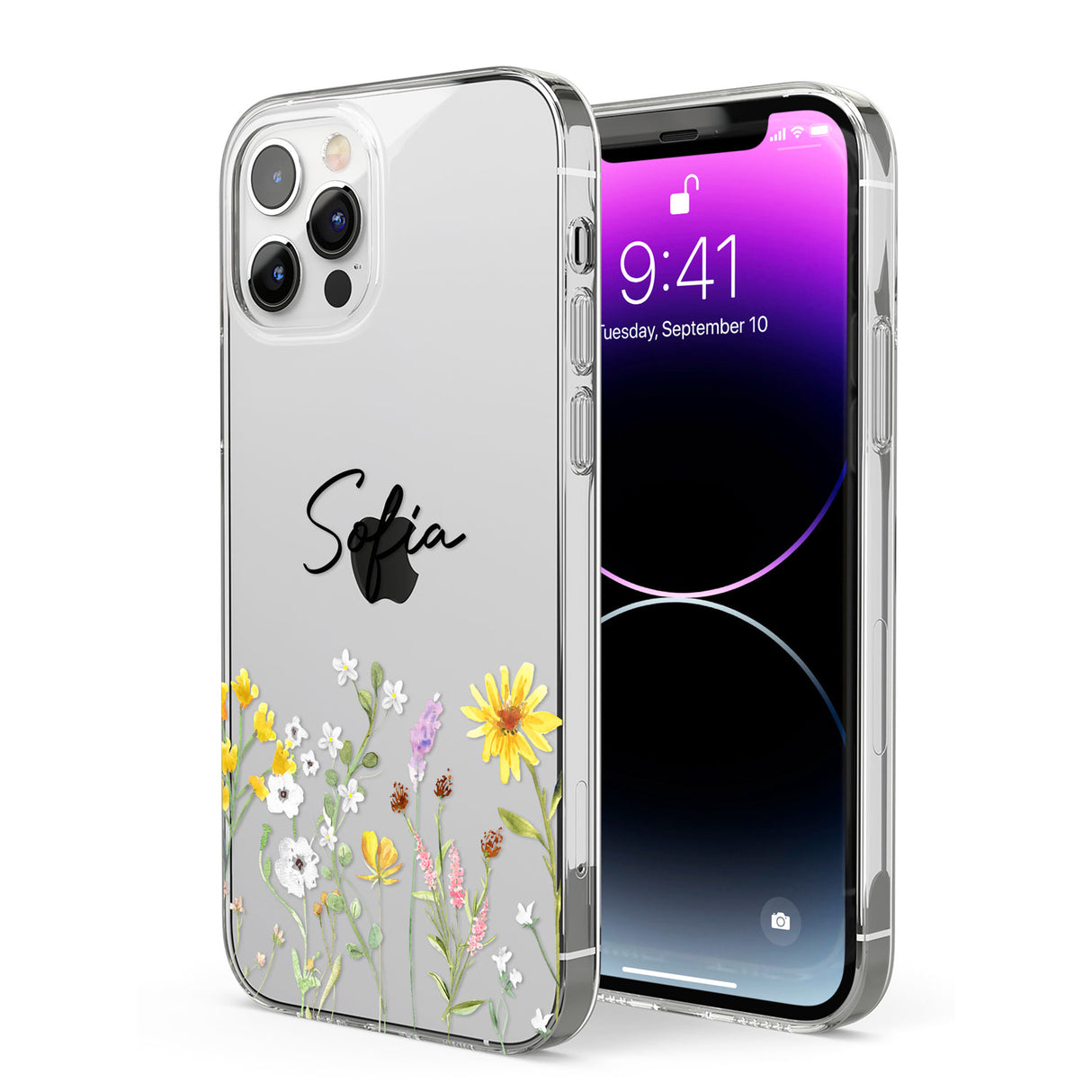 Personalised April Wildfowers Phone Case for iPhone 12 Pro