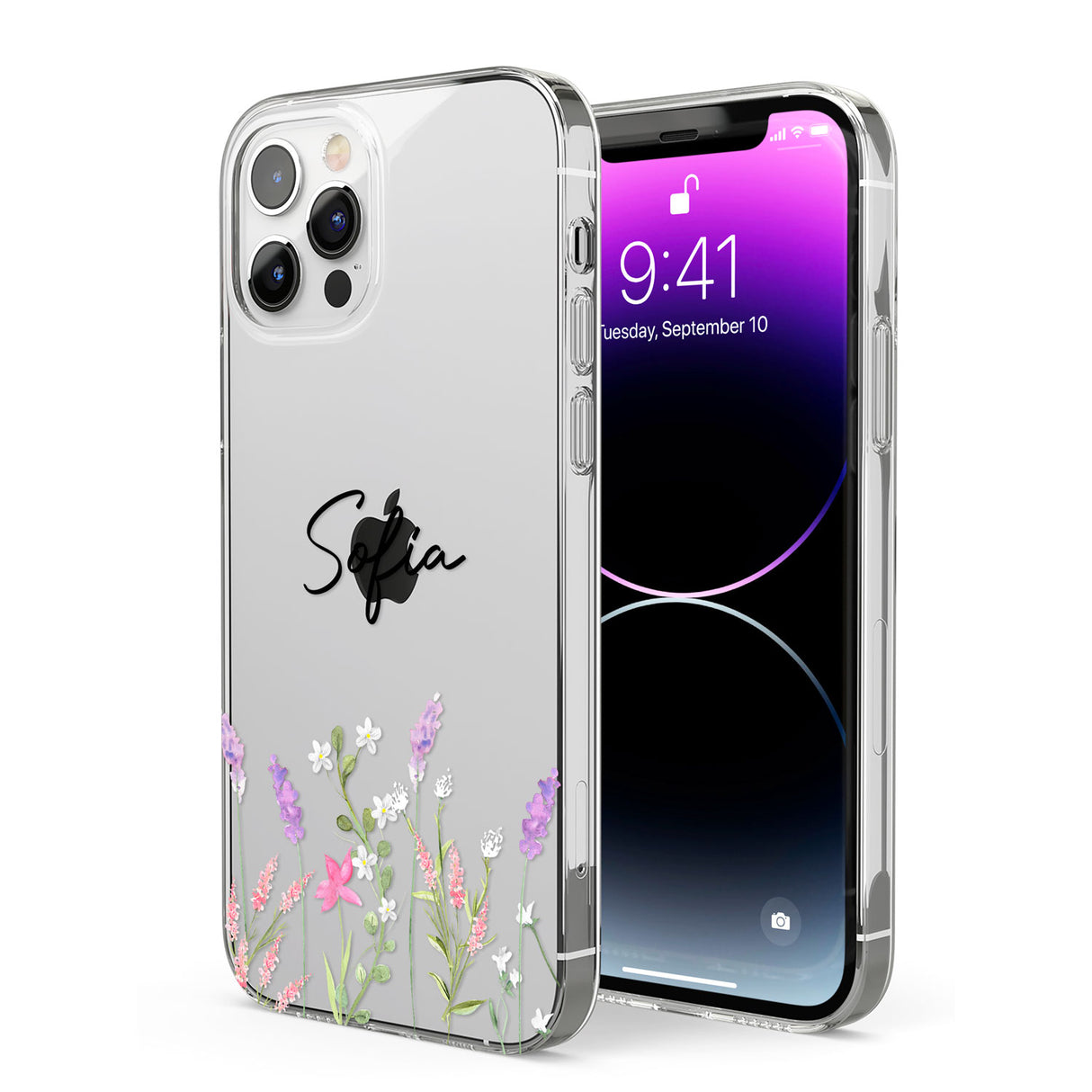 Personalised Lavender Wildflowers Phone Case for iPhone 12 Pro