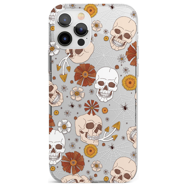 Halloween Skulls and Flowers Phone Case for iPhone 12 Pro