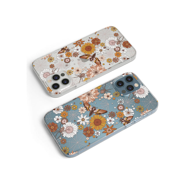 Halloween Skulls and Flowers Phone Case for iPhone 12 Pro