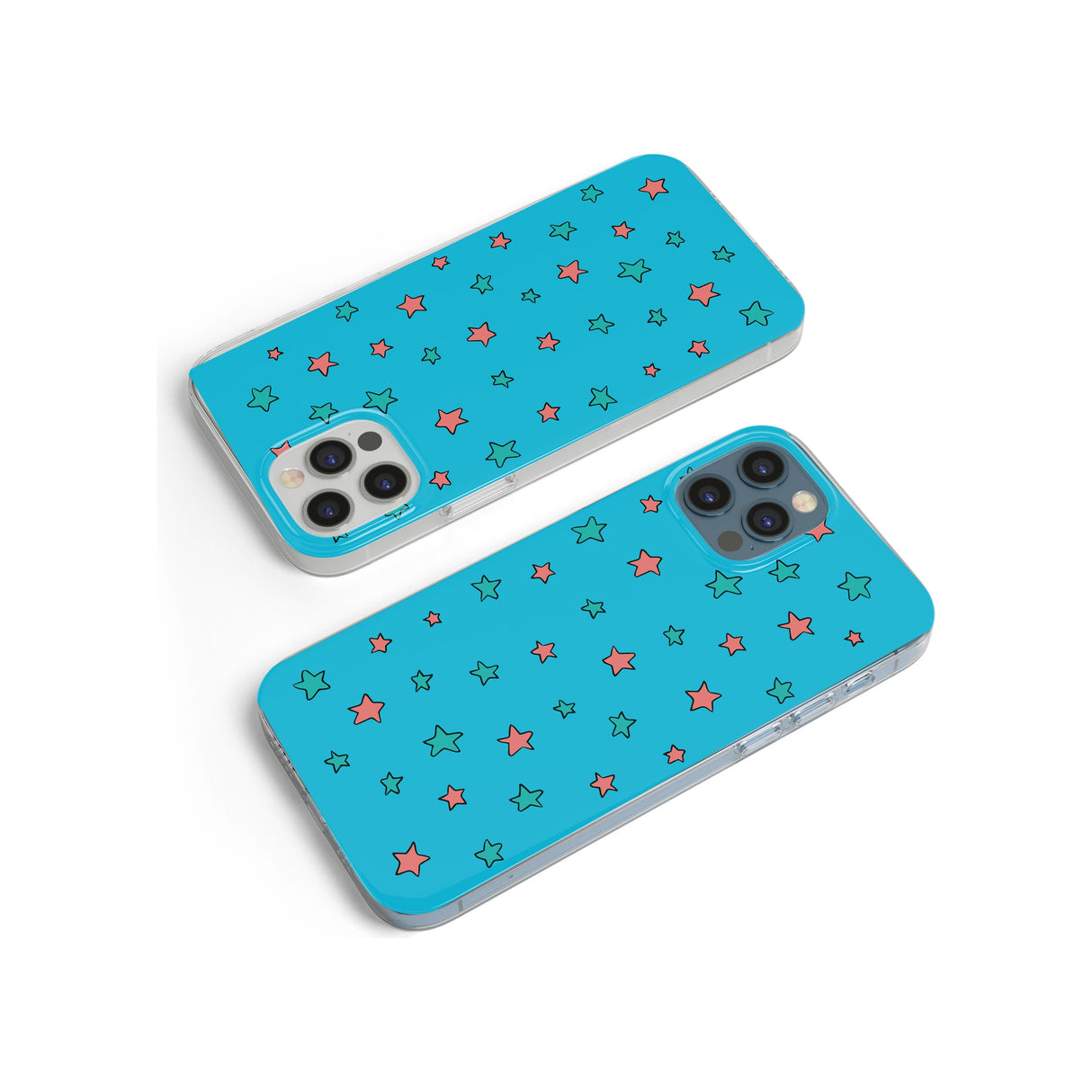 Blue Heartstopper Stars Pattern Phone Case for iPhone 12 Pro