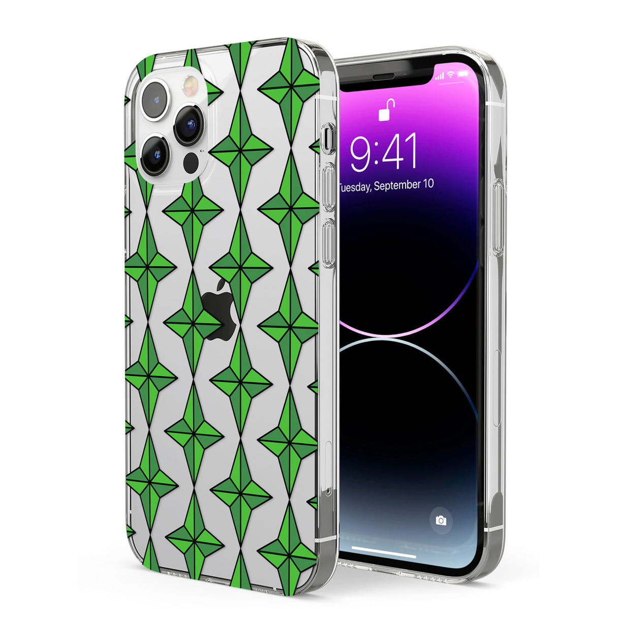 Emerald Stars Pattern (Clear) Phone Case for iPhone 12 Pro