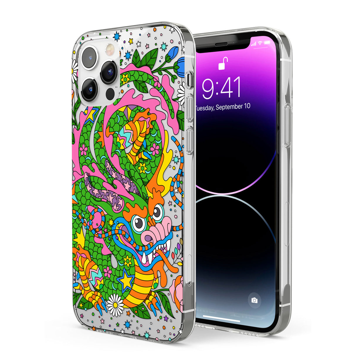 Psychedelic Jungle Dragon Phone Case for iPhone 12 Pro