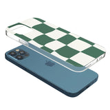 Green & Cream Wavy Check Phone Case for iPhone 12 Pro