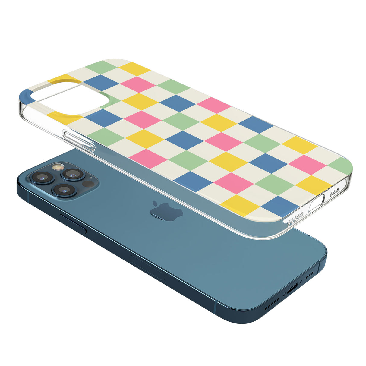 Pastel Multicolor Checkered Phone Case for iPhone 12 Pro