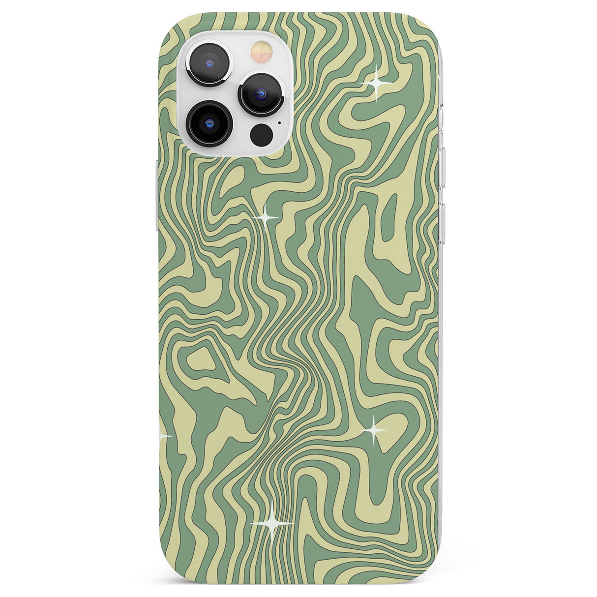 Green Abstract Wave Phone Case for iPhone 12 Pro