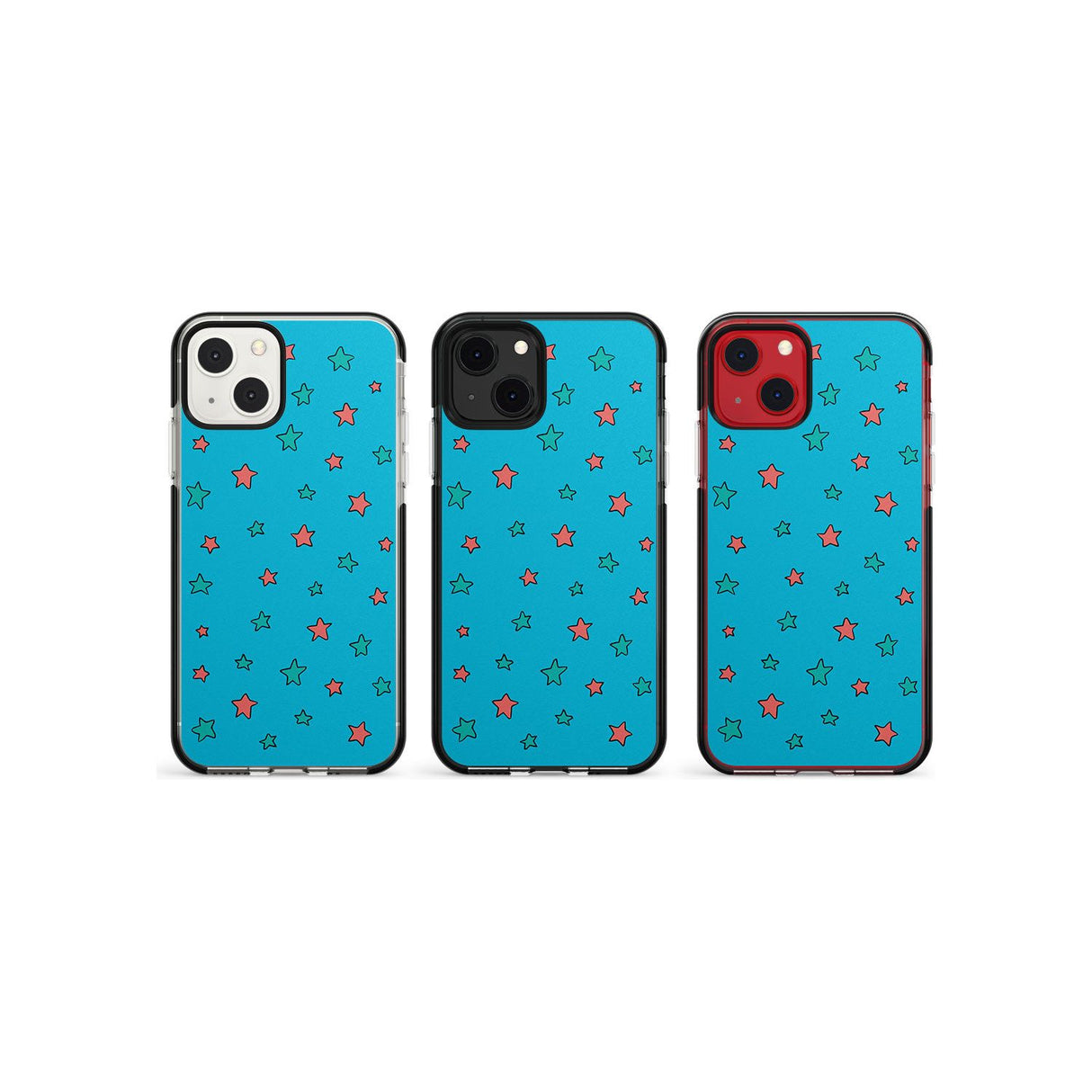 Blue Heartstopper Stars Pattern Phone Case for iPhone 13 Mini