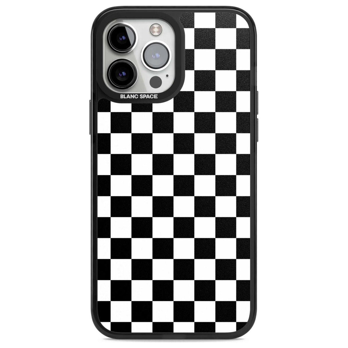 Black Checkered Phone Case iPhone 13 Pro Max / Magsafe Black Impact Case Blanc Space