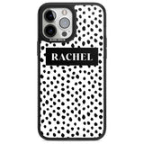 Personalised Black Bar & Dots Custom Phone Case iPhone 13 Pro Max / Magsafe Black Impact Case Blanc Space