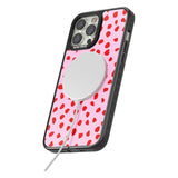 Red on Pink Dalmatian Polka Dot Spots