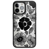 Black Flowers Phone Case iPhone 13 Pro Max / Magsafe Black Impact Case Blanc Space