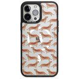 Dachshund (Red) Watercolour Dog Pattern Phone Case iPhone 13 Pro Max / Magsafe Black Impact Case Blanc Space