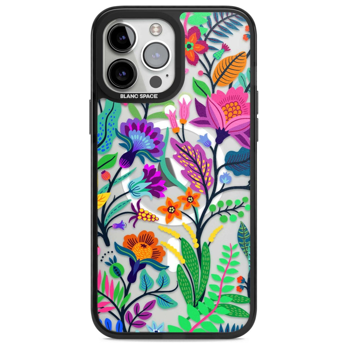 Floral Vibe Phone Case iPhone 13 Pro Max / Magsafe Black Impact Case Blanc Space