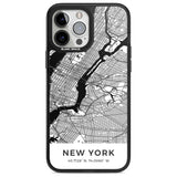 Map of New York, New York Phone Case iPhone 13 Pro Max / Magsafe Black Impact Case Blanc Space