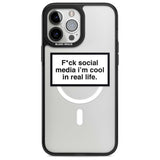 F*ck Social Media Phone Case iPhone 13 Pro Max / Magsafe Black Impact Case Blanc Space