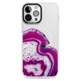 Violet & White Swirl Agate Crystal Clear Design