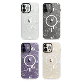 Cosmic Outer Space Design White on Clear