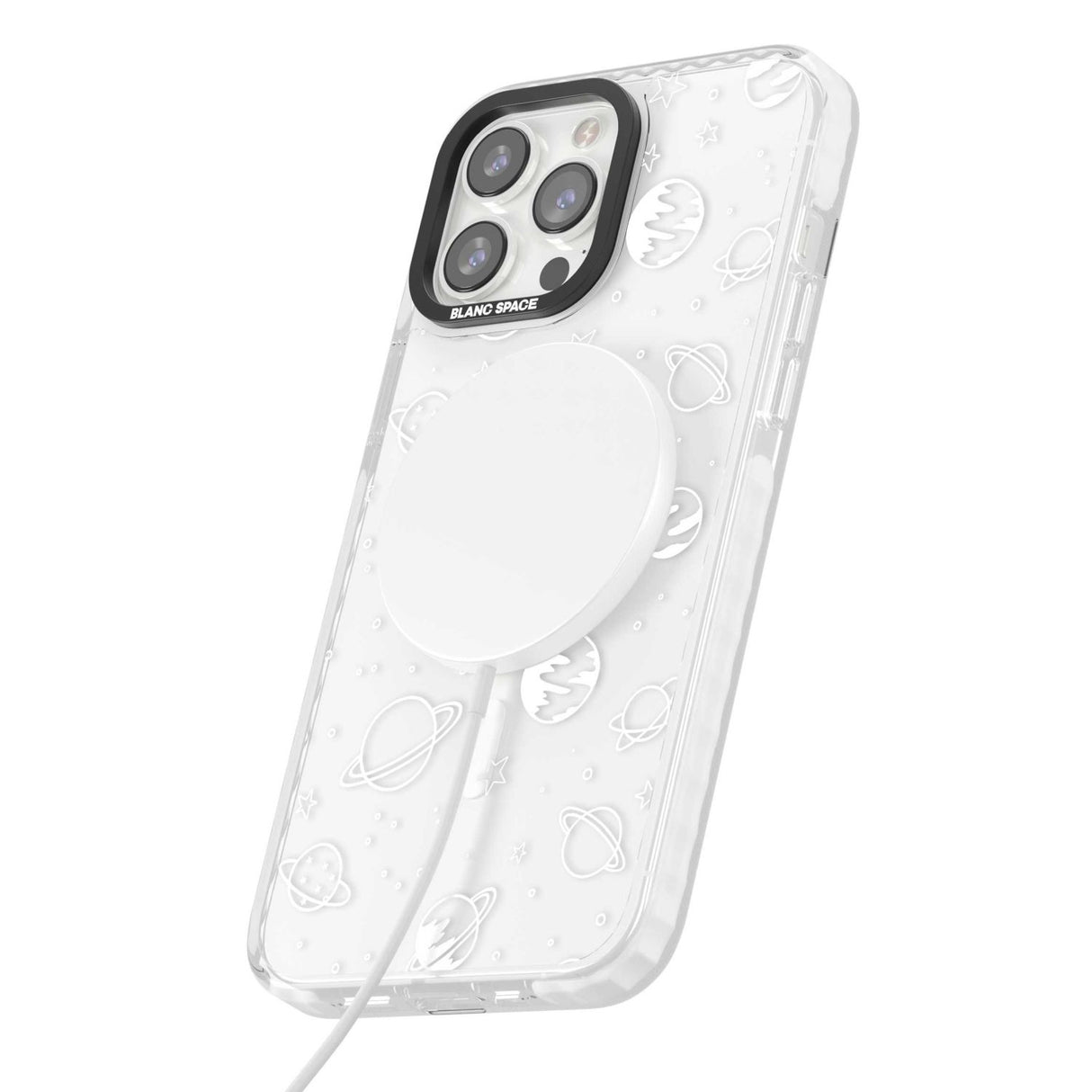 Cosmic Outer Space Design White on Clear