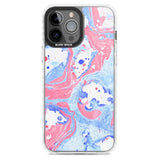 Pink, Blue & White Marbled Paper Pattern