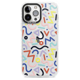 Colourful Squiggles Memphis Retro Pattern Design