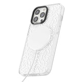 White Wavy Squiggles Memphis Retro Pattern Design