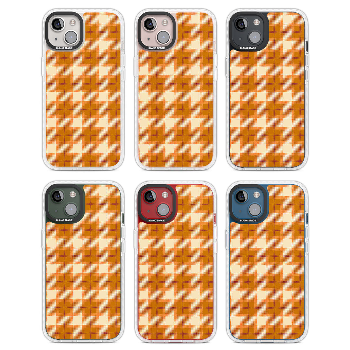 Pumpkin Plaid Clear Impact Phone Case for iPhone 13, iPhone 14, iPhone 15