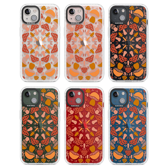 Mushroom Medley Clear Impact Phone Case for iPhone 13, iPhone 14, iPhone 15