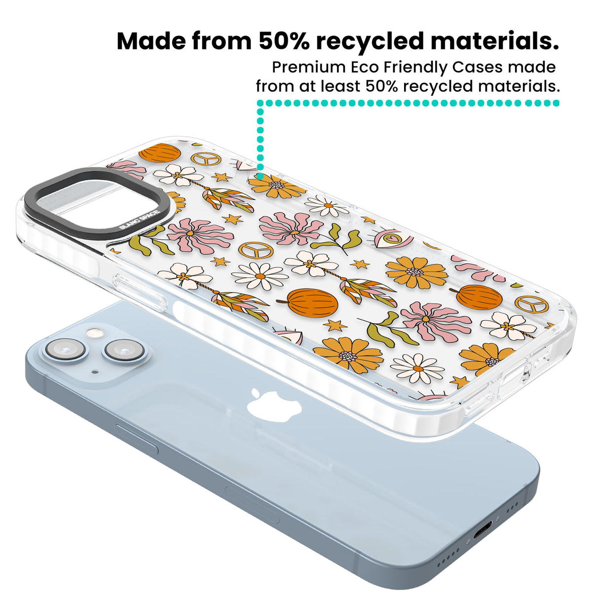 Retro Boho Fall Floral Clear Impact Phone Case for iPhone 13, iPhone 14, iPhone 15