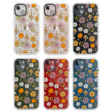 Retro Boho Fall Floral Clear Impact Phone Case for iPhone 13, iPhone 14, iPhone 15