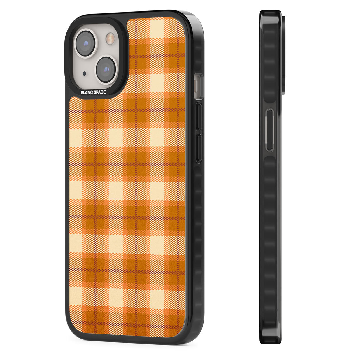 Pumpkin Plaid Black Impact Phone Case for iPhone 13, iPhone 14, iPhone 15