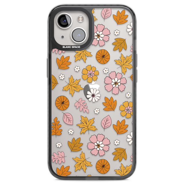 Autumn Leaves and Flowers Black Impact Phone Case for iPhone 13, iPhone 14, iPhone 15