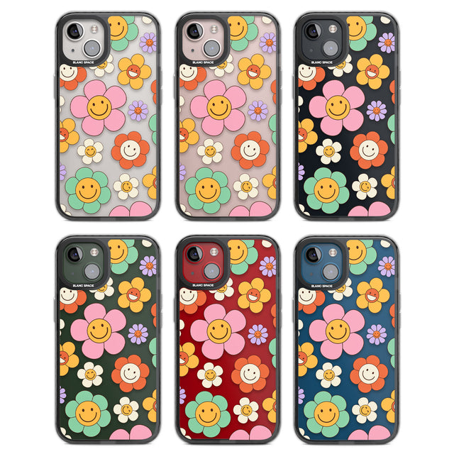 Happy Blossoms Black Impact Phone Case for iPhone 13, iPhone 14, iPhone 15