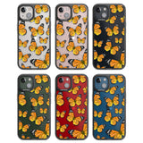 Sun-Yellow Butterflies Black Impact Phone Case for iPhone 13, iPhone 14, iPhone 15