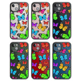 Vibrant Butterflies Black Impact Phone Case for iPhone 13, iPhone 14, iPhone 15