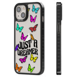 Just a Dreamer Butterfly Black Impact Phone Case for iPhone 13, iPhone 14, iPhone 15