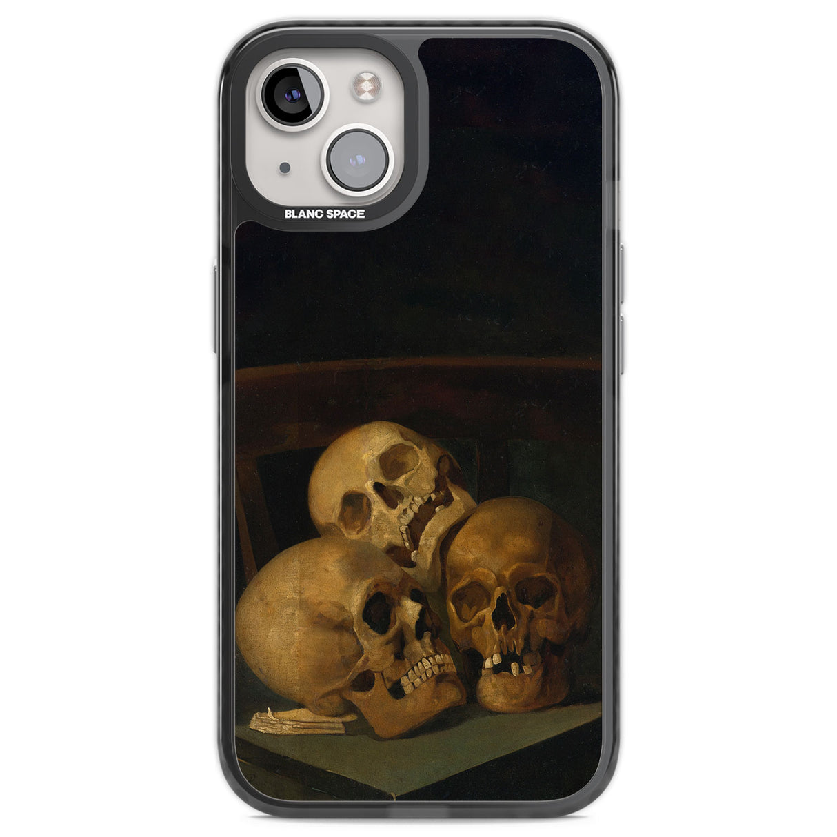 Still Life of Three Skulls Black Impact Phone Case for iPhone 13, iPhone 14, iPhone 15