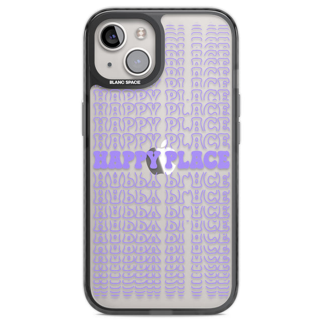 Happy Place (Purple) Black Impact Phone Case for iPhone 13, iPhone 14, iPhone 15