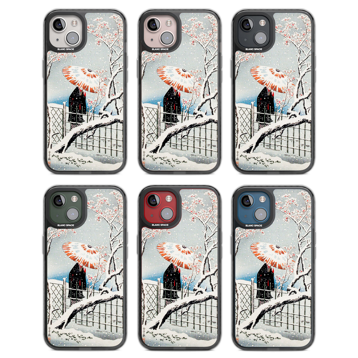 Plum Tree in Snow by Hiroaki Takahashi Black Impact Phone Case for iPhone 13, iPhone 14, iPhone 15