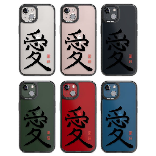 Japanese Kanji - Love Black Impact Phone Case for iPhone 13, iPhone 14, iPhone 15