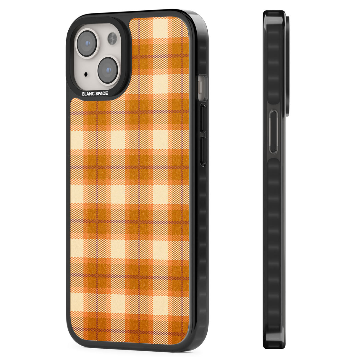 Pumpkin Plaid Magsafe Black Impact Phone Case for iPhone 13, iPhone 14, iPhone 15