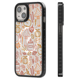 Autumn Line Pattern Magsafe Black Impact Phone Case for iPhone 13, iPhone 14, iPhone 15